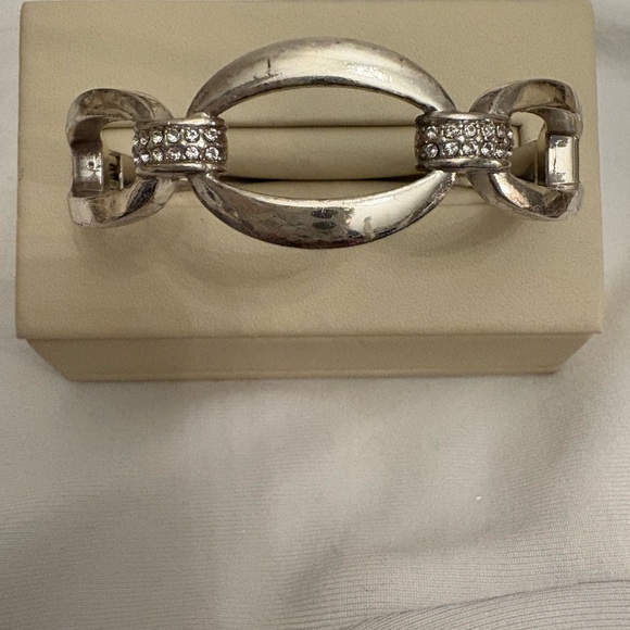 Brighton Elegant Silver Hair Clip with Crystal Embellishments - Picture 1 of 1